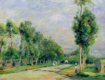 De weg naar Versailles bij Louveciennes door Pierre Auguste Renoir